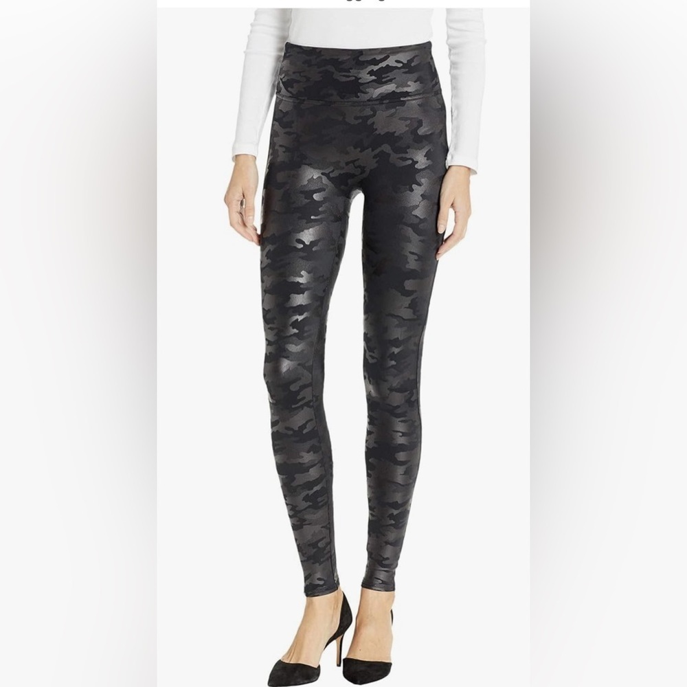 Spanx Faux Lether Camo Leggings